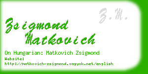 zsigmond matkovich business card